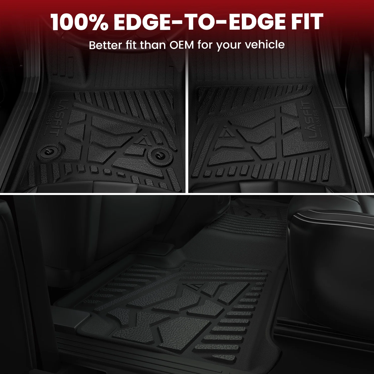 Fit for 2000-2006 Cadillac Escalade ESV 1st & 2nd Row Floor Mats, Fit 2nd Row Bench Seat Only - Image 7