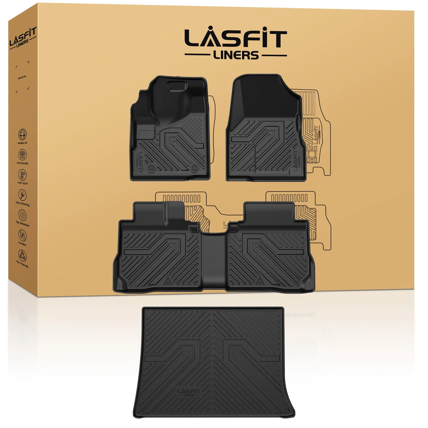 Fit for 2010-2017 Chevrolet Equinox Floor Mats & Cargo Mat, Only Fit Second Row Seats Sliding Backwards - Image 8