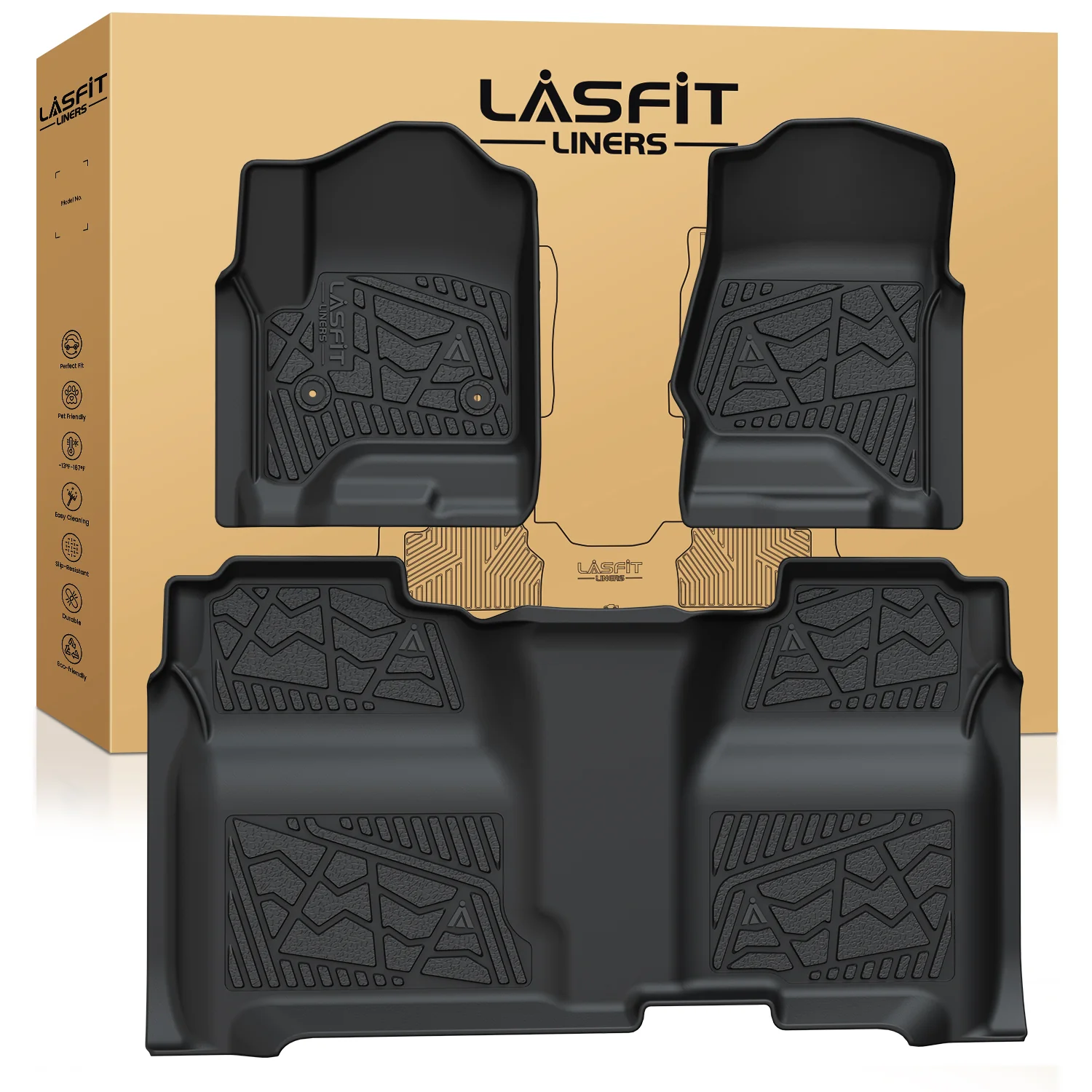 Fit for 2015-2019 Chevrolet Silverado 2500HD 3500HD Floor Mats, Fit Carpet Floor & Without 4*4 Shifter Only - Image 9
