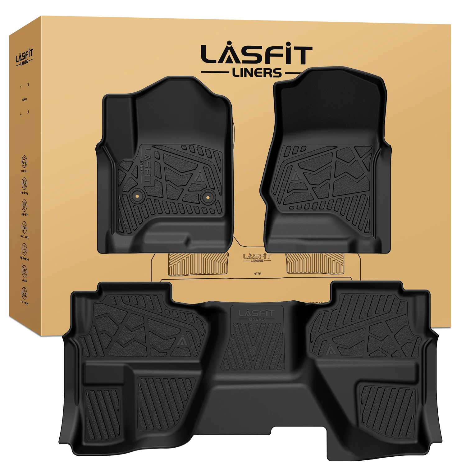 Fit for 2015-2019 Chevrolet Silverado 2500HD 3500HD Floor Mats, Fit Carpet Floor & Without 4*4 Shifter Only - Image 36