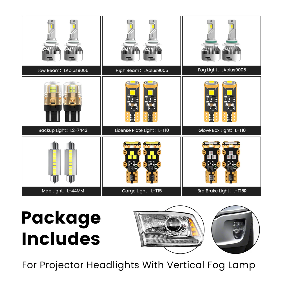 Fit for 2016-2018 Ram 1500 LED Bulbs Upgrade | Tested and Verified - Image 2