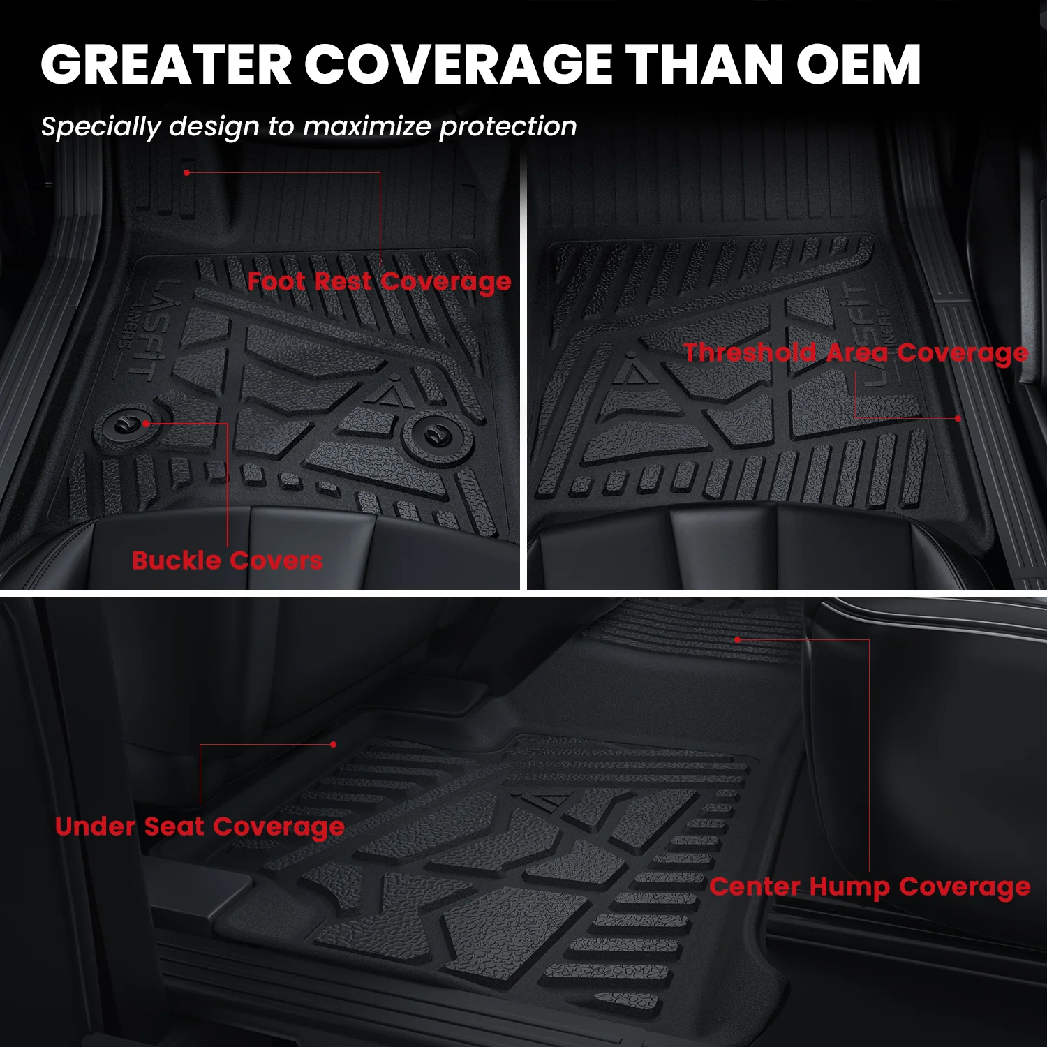 Fit for 2019-2026 GMC Sierra & Sierra Denali 1500 Floor Mats, Fit Carpet Floor Only, Not Fit 2019 Sierra LD - Image 34