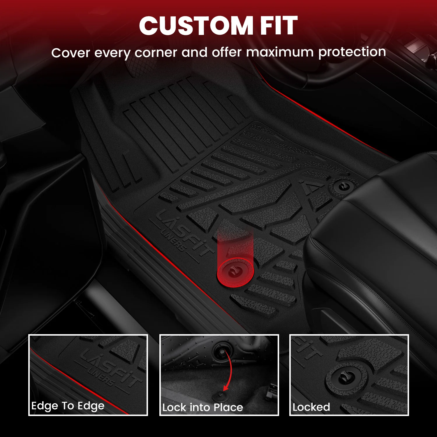 Fit for 2019-2026 Ram 2500 3500 Floor Mats, Fit Crew Cab Without Power Take-Off (PTO) KIT & Carpet Floor Only - Image 12