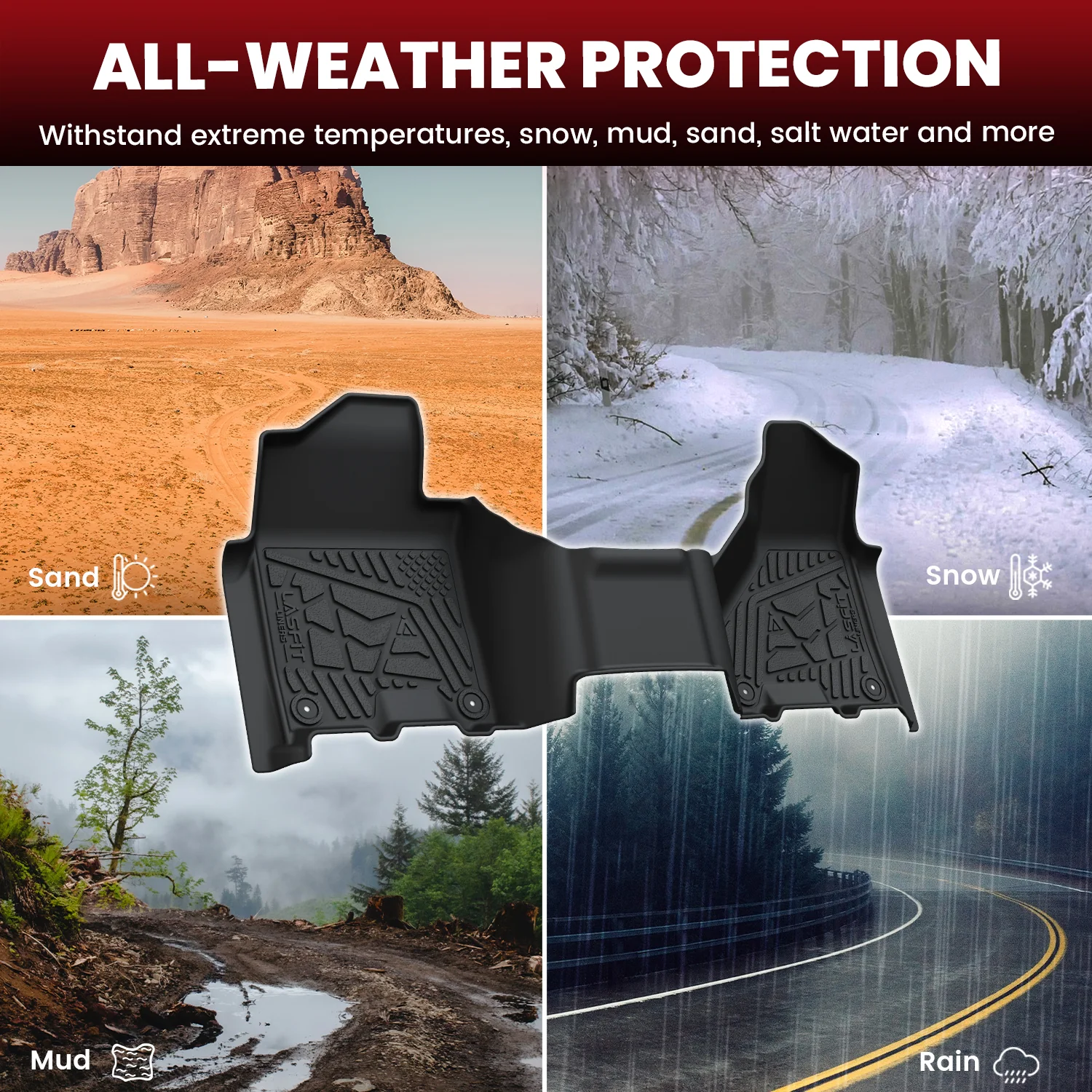 Fit for 2019-2026 Ram 2500 3500 Floor Mats, Fit Crew Cab Without Power Take-Off (PTO) KIT & Carpet Floor Only - Image 16