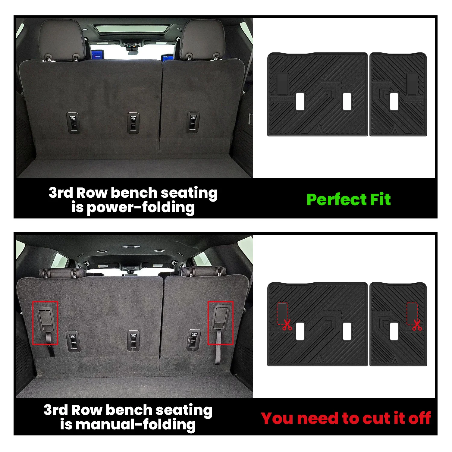 Fit for 2021–2026 GMC Yukon XL Individual Floor Mats or Cargo Mats, Not Fit 9 Seats - Image 8