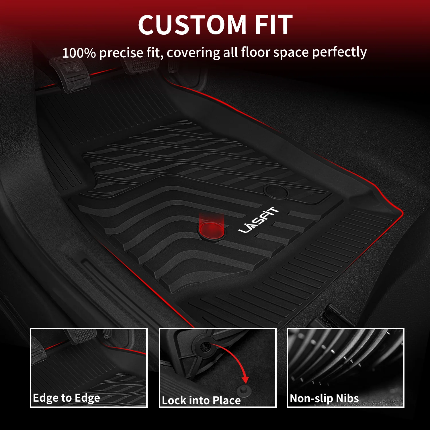 Fit for 2015-2022 GMC Canyon Custom Floor Mats, Fit Carpet Floor Only - Image 4