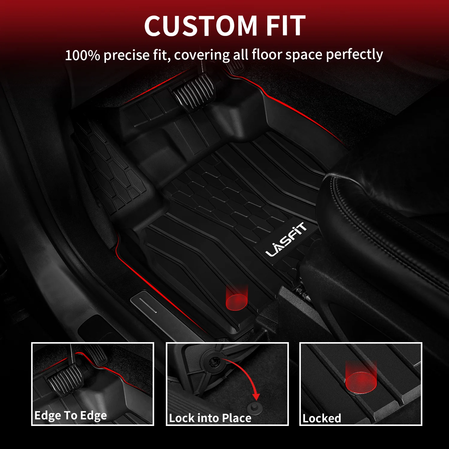 Fit for 2016-2018 Lincoln MKX Custom Floor Mats TPE Material 1st & 2nd Row Seat - Image 2