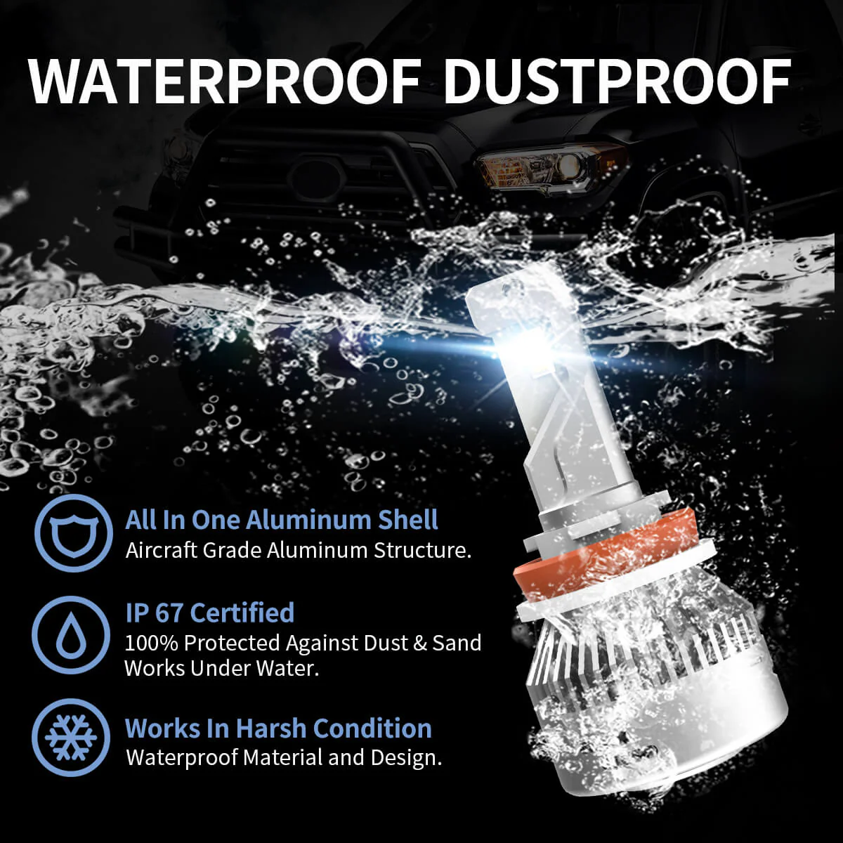 60W H8 H9 H11 LA Plus Series Combo Pack | 6,000LM 6000K LED Bulbs - Image 9