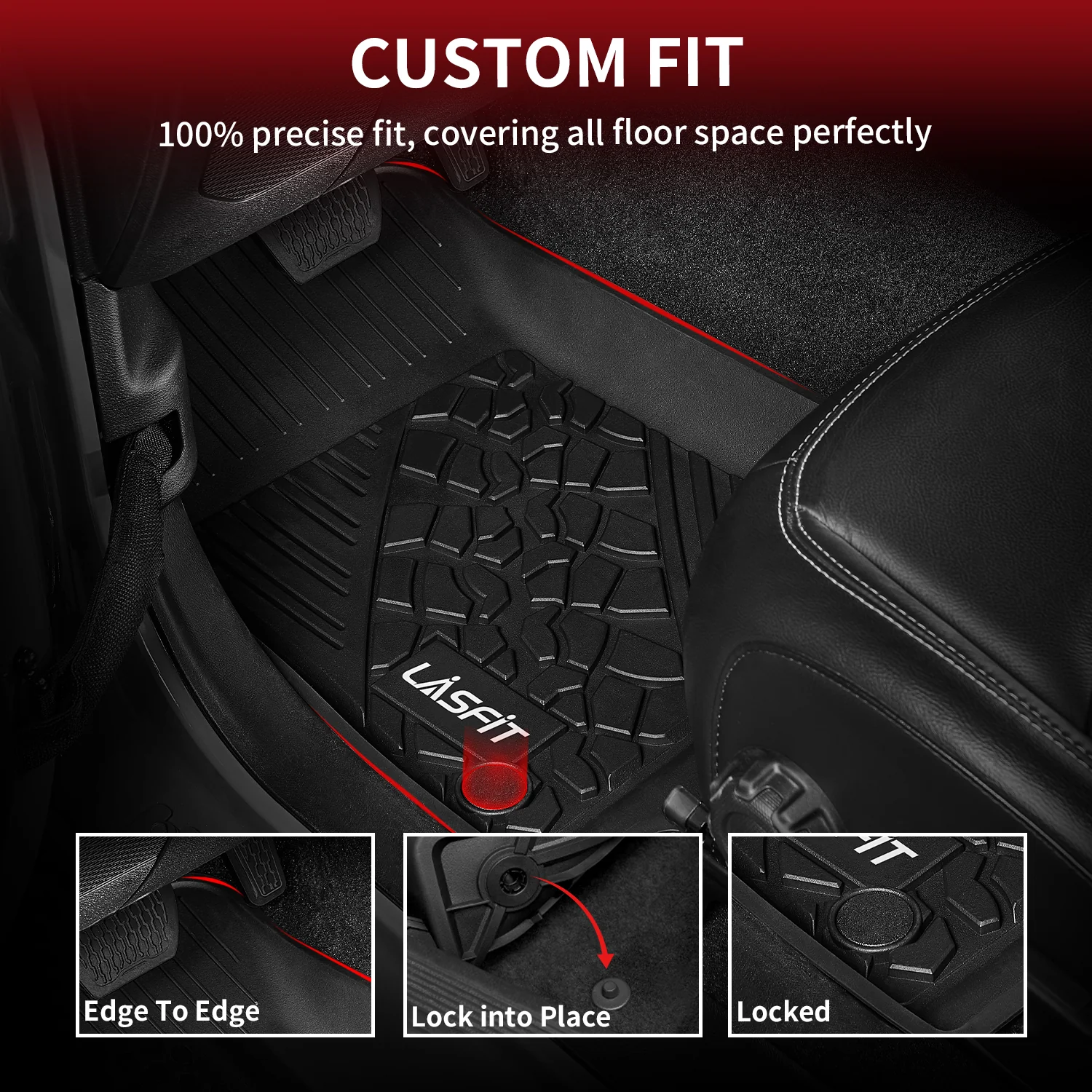 Fit for 2020-2026 Jeep Gladiator JT Custom Floor Mats All Weather TPE Liners - Image 2