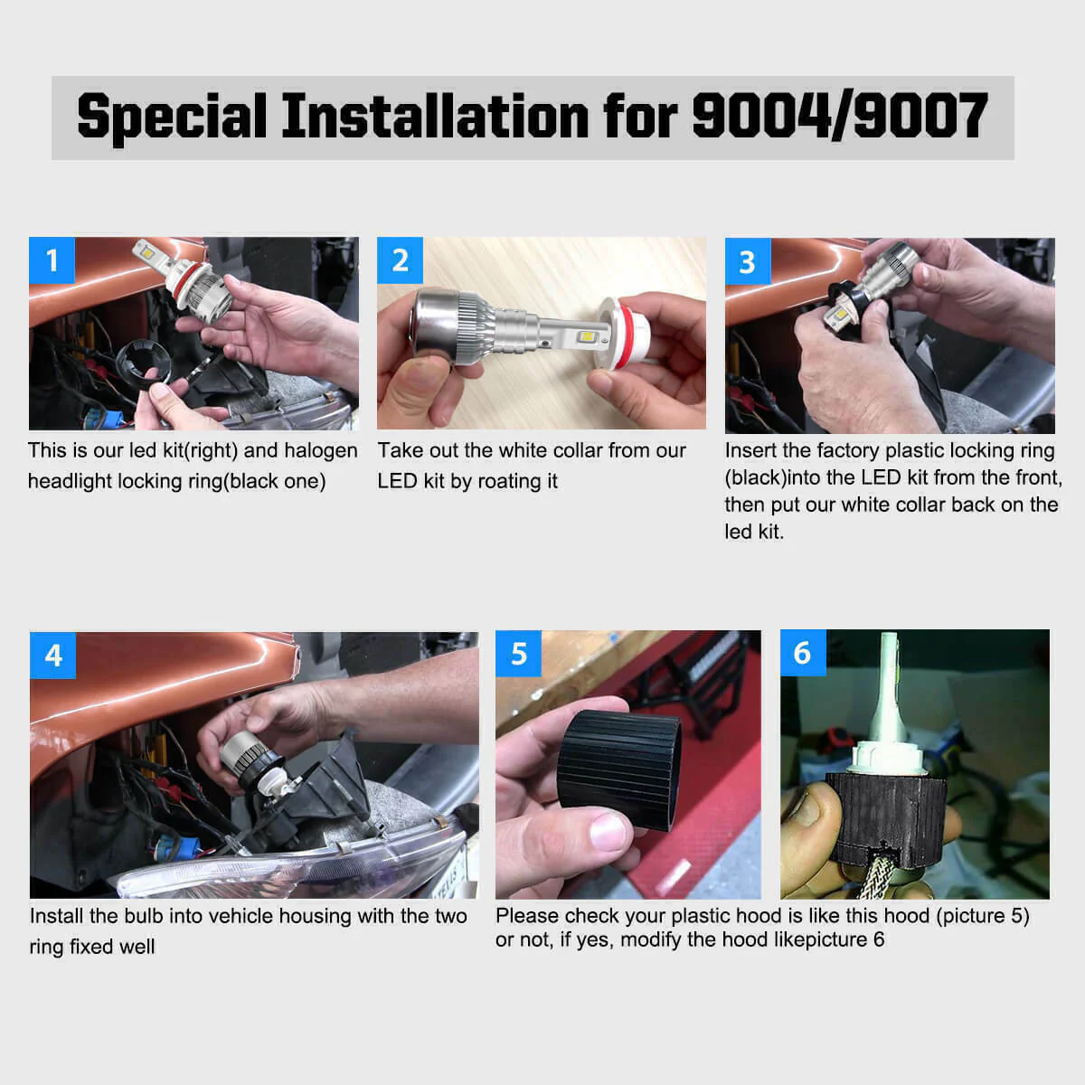 50W 9007 HB5 LC Plus Series | 5,000LM 6000K LED Bulbs - Image 9